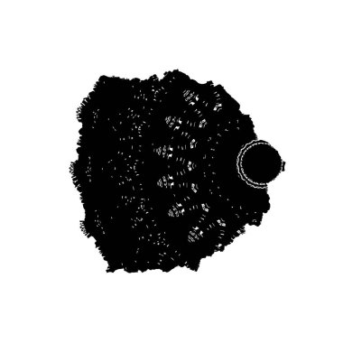 Elle çizilmiş element. Beyaz arkaplanda el boyası mürekkep izole edilmiş siyah mürekkep fırça darbelerinin vektör çizimi.