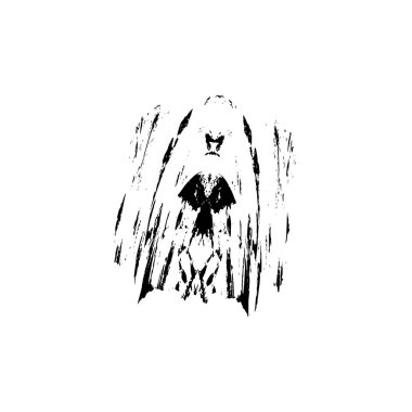 Elle çizilmiş element. Beyaz arkaplanda el boyası mürekkep izole edilmiş siyah mürekkep fırça darbelerinin vektör çizimi.