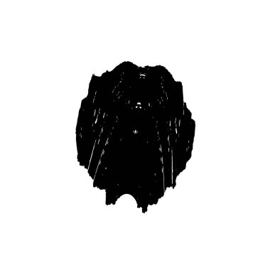 Elle çizilmiş element. Beyaz arkaplanda el boyası mürekkep izole edilmiş siyah mürekkep fırça darbelerinin vektör çizimi.