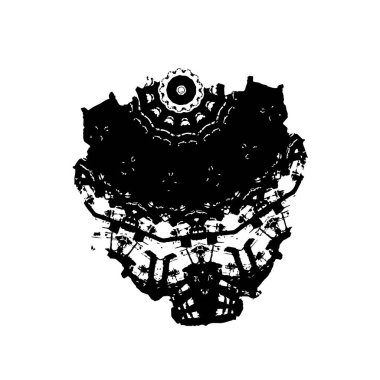 Elle çizilmiş element. Beyaz arkaplanda el boyası mürekkep izole edilmiş siyah mürekkep fırça darbelerinin vektör çizimi.