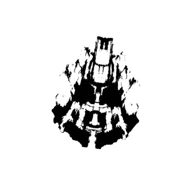 Elle çizilmiş element. Beyaz arkaplanda el boyası mürekkep izole edilmiş siyah mürekkep fırça darbelerinin vektör çizimi.