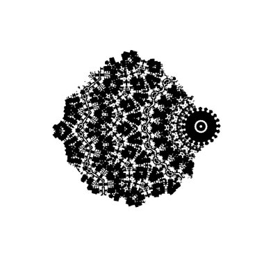 Elle çizilmiş element. Beyaz arkaplanda el boyası mürekkep izole edilmiş siyah mürekkep fırça darbelerinin vektör çizimi.