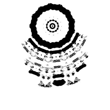 Elle çizilmiş element. Beyaz arkaplanda el boyası mürekkep izole edilmiş siyah mürekkep fırça darbelerinin vektör çizimi.