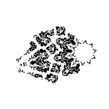 Elle çizilmiş element. Beyaz arkaplanda el boyası mürekkep izole edilmiş siyah mürekkep fırça darbelerinin vektör çizimi.
