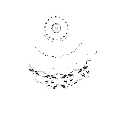 Elle çizilmiş element. Beyaz arkaplanda el boyası mürekkep izole edilmiş siyah mürekkep fırça darbelerinin vektör çizimi.