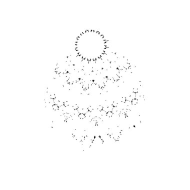 Elle çizilmiş element. Beyaz arkaplanda el boyası mürekkep izole edilmiş siyah mürekkep fırça darbelerinin vektör çizimi.