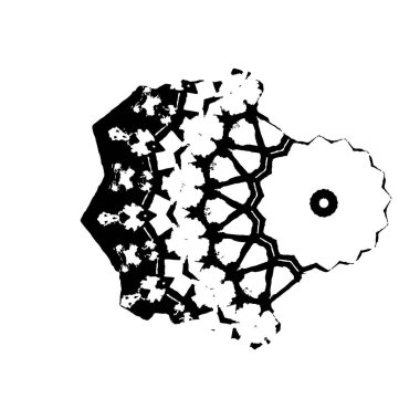 Elle çizilmiş element. Beyaz arkaplanda el boyası mürekkep izole edilmiş siyah mürekkep fırça darbelerinin vektör çizimi.