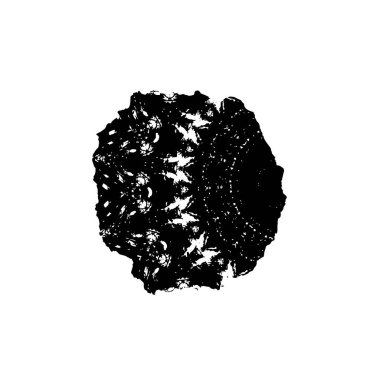 Elle çizilmiş element. Beyaz arkaplanda el boyası mürekkep izole edilmiş siyah mürekkep fırça darbelerinin vektör çizimi.