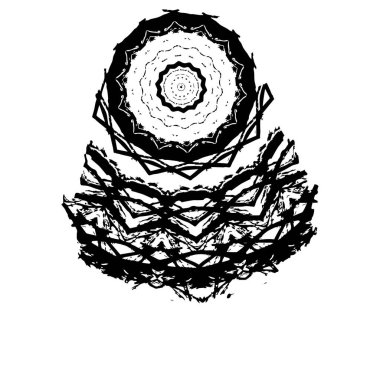 Elle çizilmiş element. Beyaz arkaplanda el boyası mürekkep izole edilmiş siyah mürekkep fırça darbelerinin vektör çizimi.