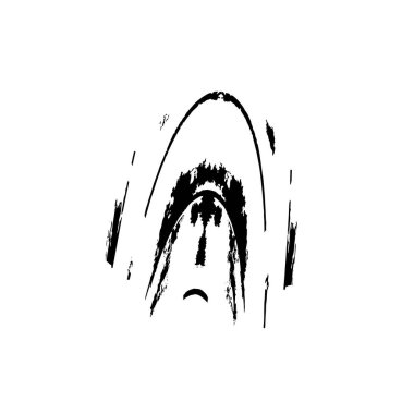 Açık gözlü bir insan kafasının vektör çizimi. Siyah ve beyaz çizimler. vektör