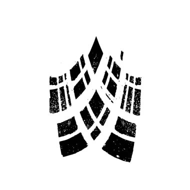 Eski ahşap kapılı sıkıntılı bir mektup. Logo, etiket, rozet, rozet, işaret, amblem için grunge dokusu. El çizimi vektör illüstrasyonu.