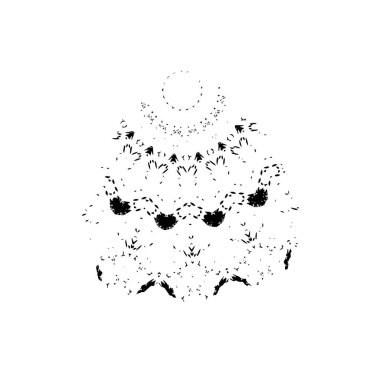 Siyah ve beyaz bir çiçek deseninin el çizimi vektör çizimi.