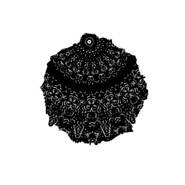 Bir kekin izole edilmiş silüeti, bir deseni, vektör çizimi