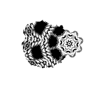 Beyaz arkaplanda el boyası mürekkep izole edilmiş siyah mürekkep fırça darbelerinin vektör çizimi.