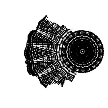 Beyaz arkaplanda el boyası mürekkep izole edilmiş siyah mürekkep fırça darbelerinin vektör çizimi.