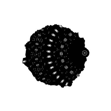 Beyaz arkaplanda el boyası mürekkep izole edilmiş siyah mürekkep fırça darbelerinin vektör çizimi.