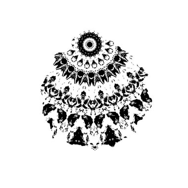 Beyaz arkaplanda el boyası mürekkep izole edilmiş siyah mürekkep fırça darbelerinin vektör çizimi.