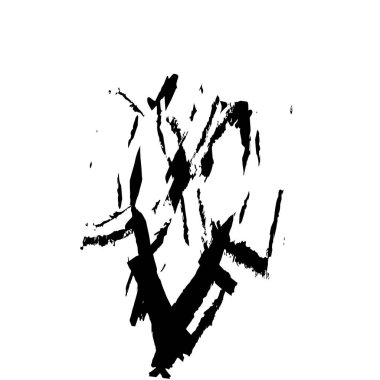 Beyaz arkaplanda el boyası mürekkep izole edilmiş siyah mürekkep fırça darbelerinin vektör çizimi.