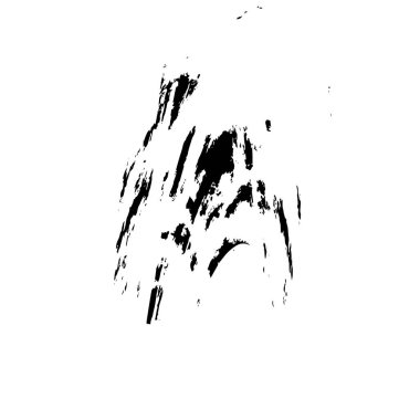 Beyaz arkaplanda el boyası mürekkep izole edilmiş siyah mürekkep fırça darbelerinin vektör çizimi.