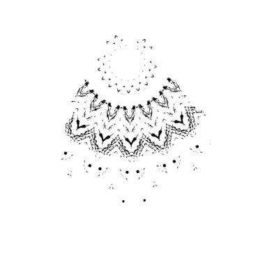 Beyaz arkaplanda el boyası mürekkep izole edilmiş siyah mürekkep fırça darbelerinin vektör çizimi.