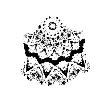 Beyaz arkaplanda el boyası mürekkep izole edilmiş siyah mürekkep fırça darbelerinin vektör çizimi.