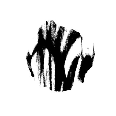 Siyah mürekkep fırça darbelerinin vektör çizimi elle boyanmış mürekkep ve beyaz arka planda siyah izole. el çizimi tasarım elemanları.