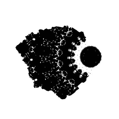 Siyah mürekkep fırça darbelerinin vektör çizimi elle boyanmış mürekkep ve beyaz arka planda siyah izole. el çizimi tasarım elemanları.