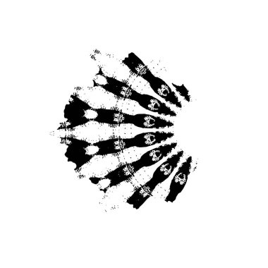 Siyah mürekkep fırça darbelerinin vektör çizimi elle boyanmış mürekkep ve beyaz arka planda siyah izole. el çizimi tasarım elemanları.