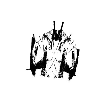 Siyah mürekkep fırça darbelerinin vektör çizimi elle boyanmış mürekkep ve beyaz arka planda siyah izole. el çizimi tasarım elemanları.