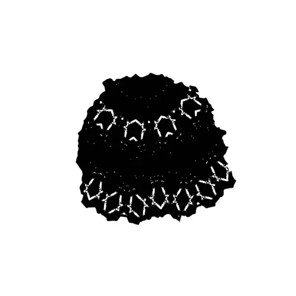 Grunge Black Vector Illustration Eines Baumes — Stockvektor