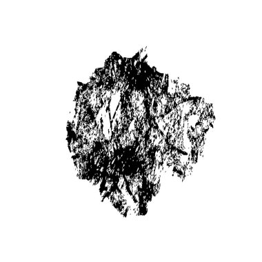 beyaz arkaplanda izole edilmiş siyah fırça darbesinin grunge dokusu 