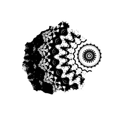 beyaz arkaplanda siyah grunge mürekkep fırçası darbesi