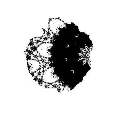 beyaz arkaplanda siyah grunge mürekkep fırçası darbesi