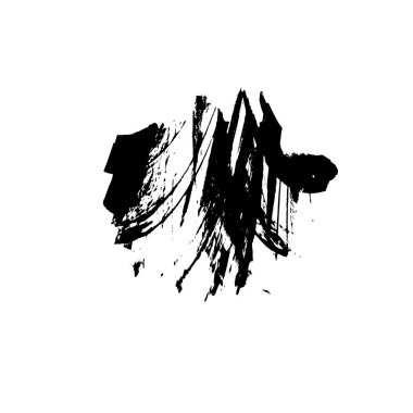 beyaz arkaplanda siyah grunge mürekkep fırçası darbesi