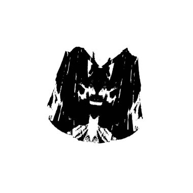 beyaz arkaplanda siyah grunge mürekkep fırçası darbesi