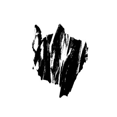 siyah fırça darbesi dokusu. grunge soyut el - boyanmış element.