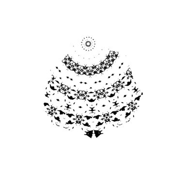 Beyaz arkaplanda soyut grunge fırça darbesi