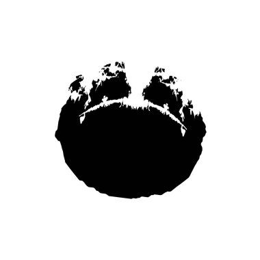 Kedi silueti. Beyaz arkaplanda kedi pençesi izinin vektör çizimi.