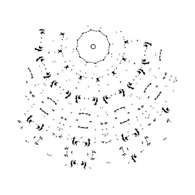 Çiçekler, dallar, böğürtlenler ile el çizimi vektör çerçeve.