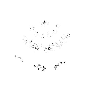 Beyaz arka planda küçük siyah bir akış ile beyaz bir akışın 3 boyutlu görüntülenmesi.