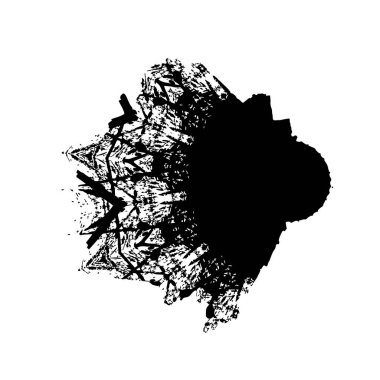 beyaz arkaplanda grunge siyah fırça darbesi.