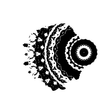 El çizimi mürekkep fırçası. Soyut çember şekli. vektör illüstrasyonu.