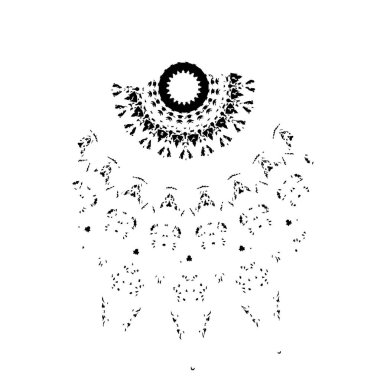 Elle çizilmiş çiçek ve yapraklar. vektör illüstrasyonu