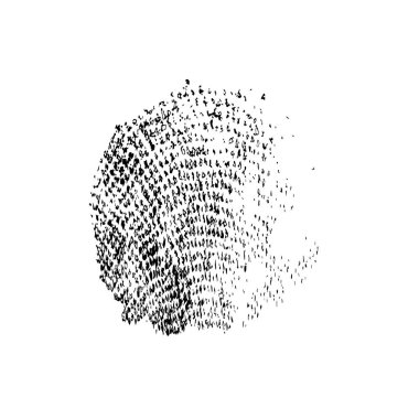 Beyaz arka plan üzerinde parmak izi.