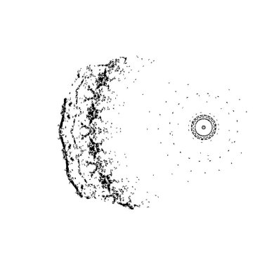 Beyaz arka planda siyah ve beyaz soyut çember şeklinde. vektör illüstrasyonu