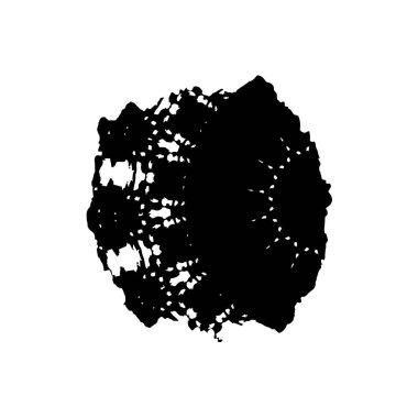 vektör siyah ve beyaz yuvarlak şekilli. soyut el boyası dokusu.