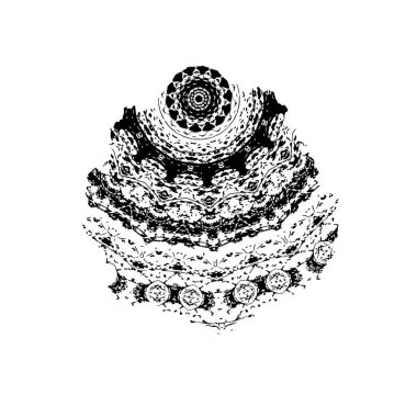 Vektör çizimi. Soyut dekoratif çiçek süsü