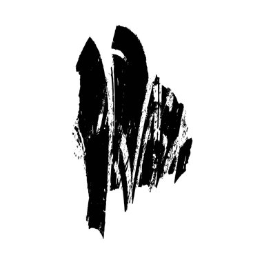 Siyah mürekkep fırça darbelerinin vektör çizimi elle boyanmış mürekkep ve beyaz arka planda siyah izole. el çizimi tasarım elemanları.