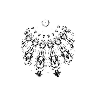 Siyah mürekkep fırça darbelerinin vektör çizimi elle boyanmış mürekkep ve beyaz arka planda siyah izole. el çizimi tasarım elemanları.