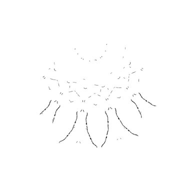 Siyah mürekkep fırça darbelerinin vektör çizimi elle boyanmış mürekkep ve beyaz arka planda siyah izole. el çizimi tasarım elemanları.